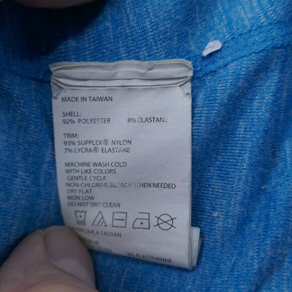 Prana Womens Cropped Athletic Legging‎ Small Blue Hem Cutout Workout Yoga - Picture 13 of 15